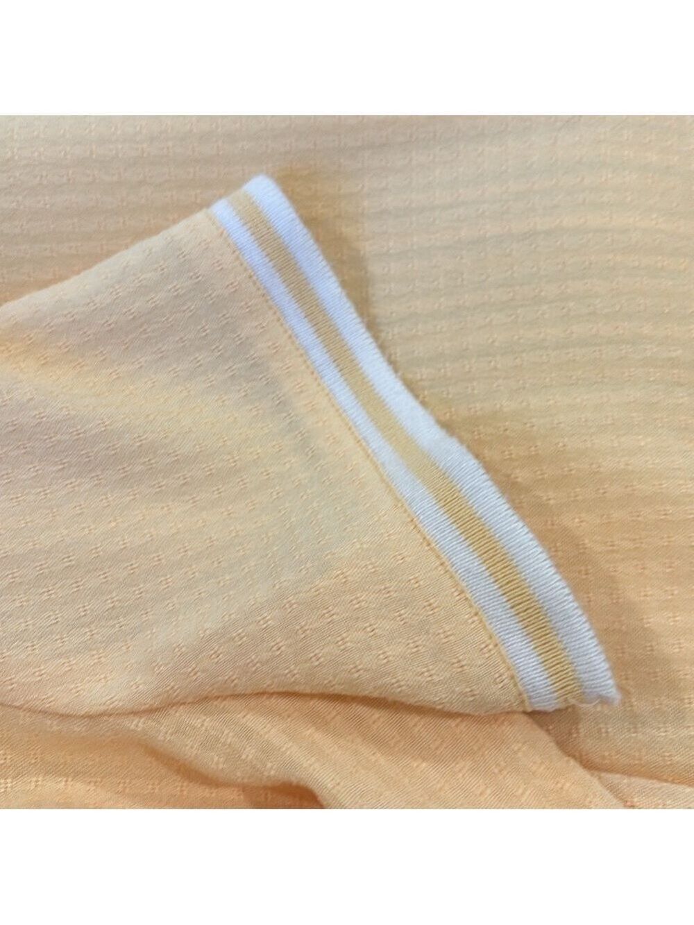 90s 2 PC SUNSHINE YELLOW TEXTURED FABRIC CROPPED POLO TOP & PANT PLAZA SOUTH 12P - Picture 14 of 15
